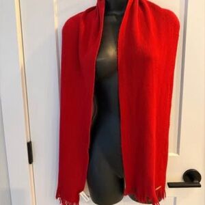 CALVIN KLEIN VIBRANT DEEP CHERRY RED SCARF/ a beautiful comfortable statement